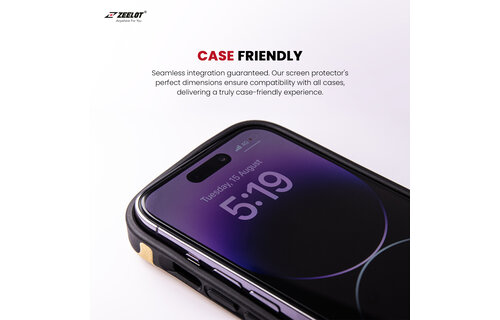 Zeelot 2.5D+ Solidsleek Screen Protector for iPhone 15 - Privacy