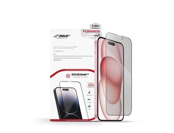 Zeelot 2.5D+ Solidsleek Screen Protector for iPhone 15 - Privacy
