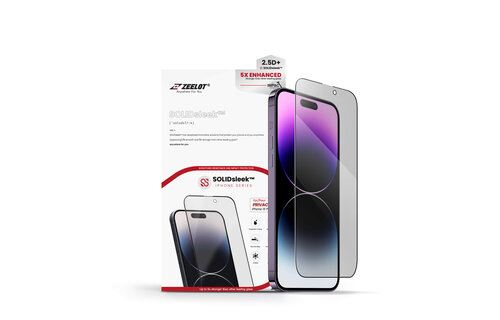 Zeelot 2.5D+ Solidsleek Screen Protector for iPhone 15 Plus - Privacy