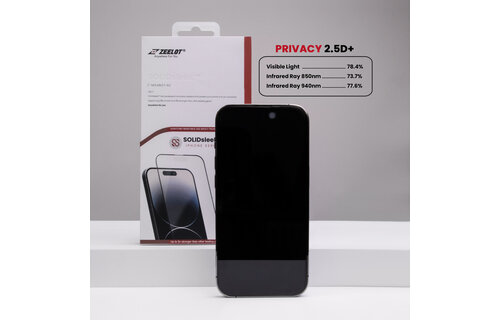 Zeelot 2.5D+ Solidsleek Screen Protector for iPhone 15 Plus - Privacy
