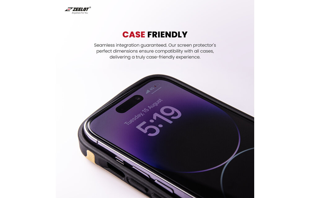 Zeelot 2.5D+ Solidsleek Screen Protector for iPhone 15 Plus - Retina Clear