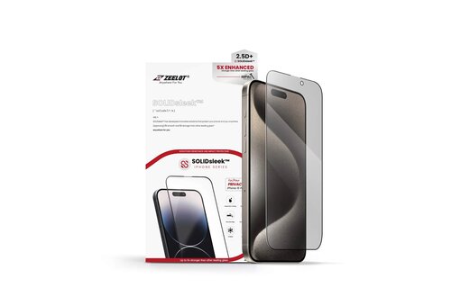 Zeelot 2.5D+ Solidsleek Screen Protector for iPhone 15 Pro Max - Privacy