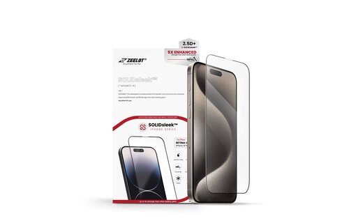 Zeelot 2.5D+ Solidsleek Screen Protector for iPhone 15 Pro Max - Retina Clear