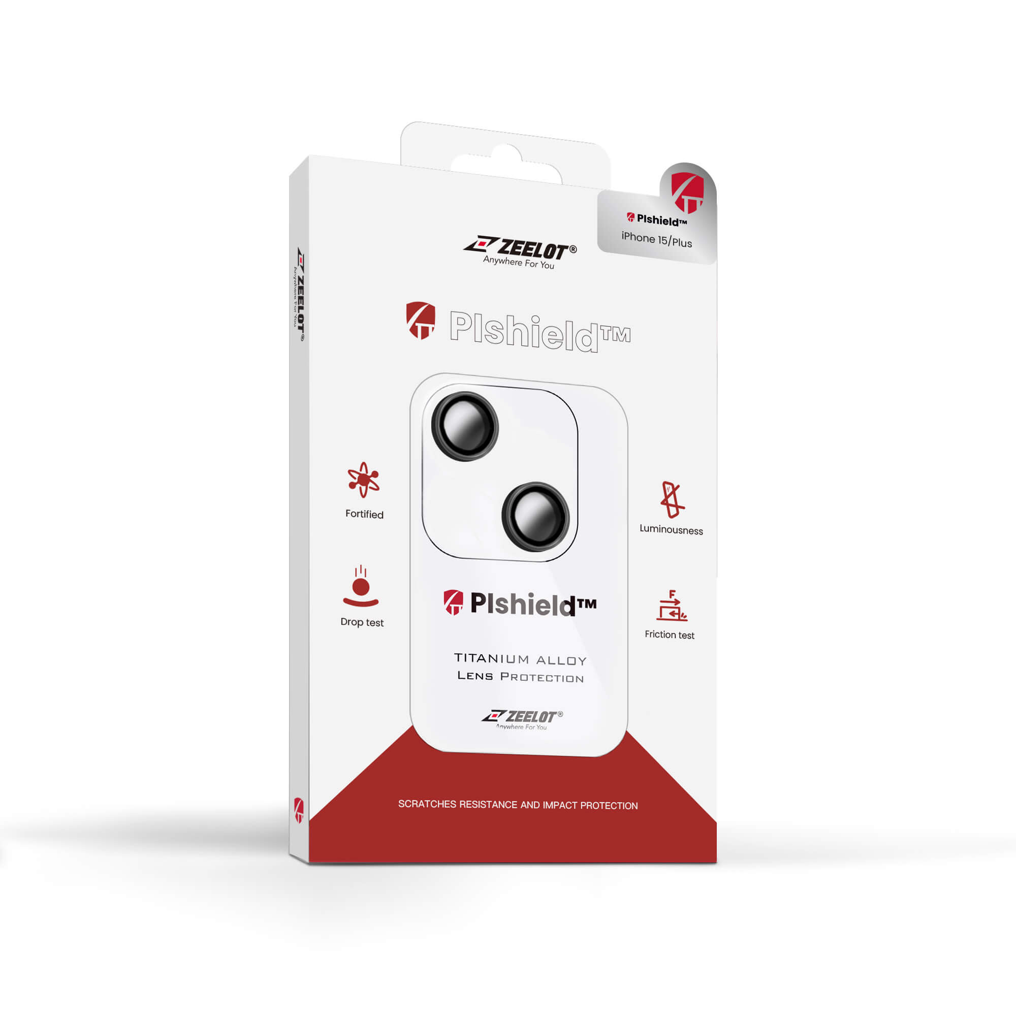 Zeelot Pishield Titanium Alloy Lens Protector for iPhone 15 / 15 Plus - Black