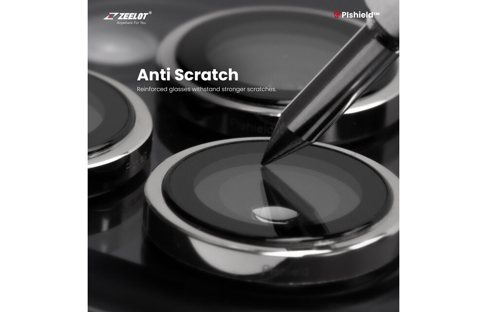 Zeelot Pishield Titanium Alloy Lens Protector for iPhone 15 / 15 Plus - Black