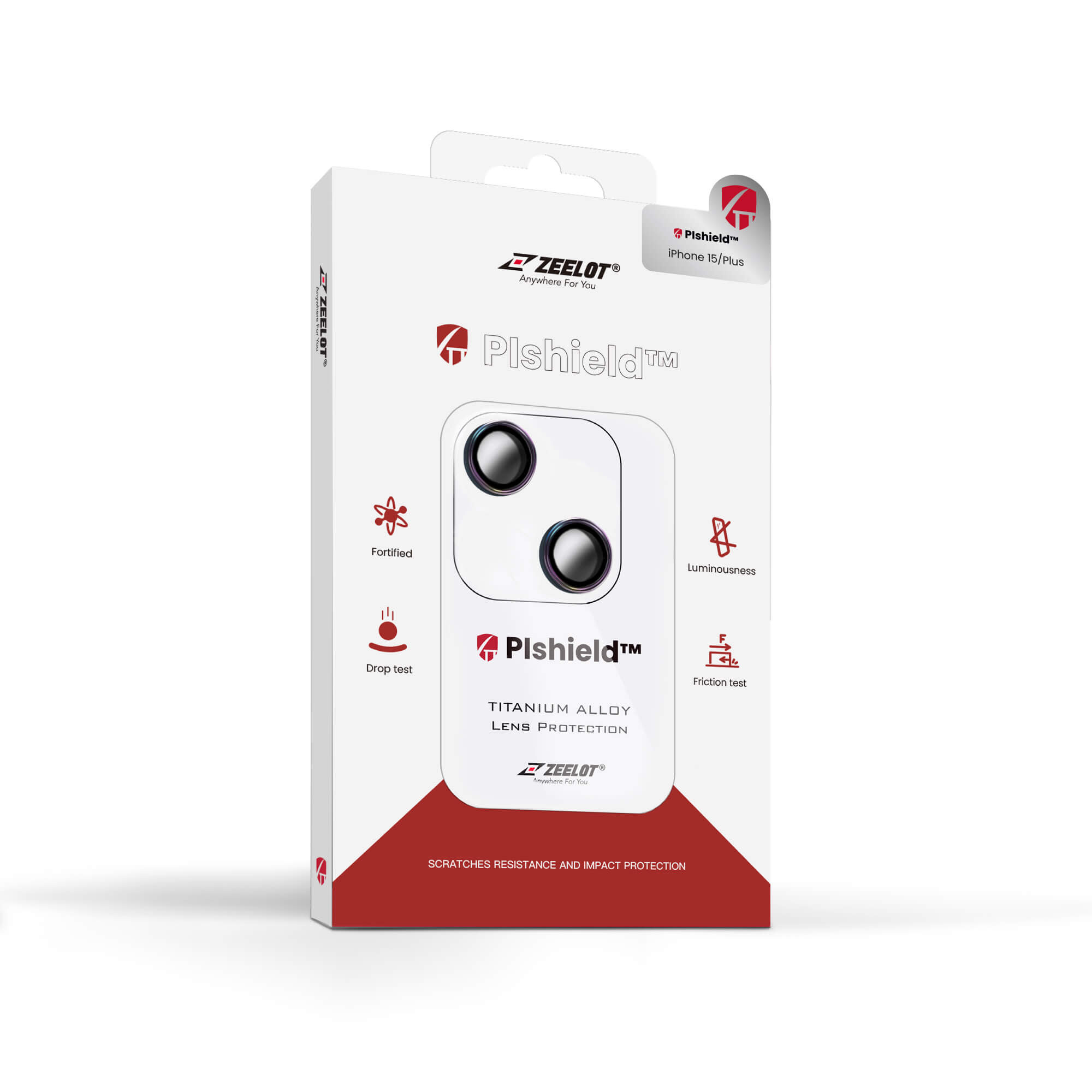 Zeelot Pishield Titanium Alloy Lens Protector for iPhone 15 / 15 Plus - Iridescent