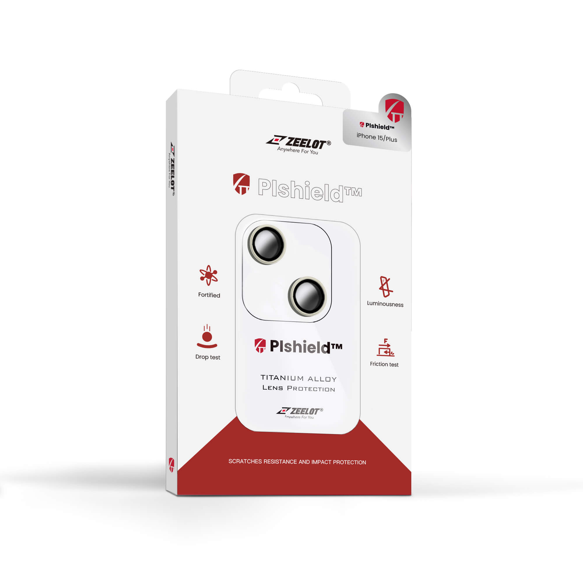 Zeelot Pishield Titanium Alloy Lens Protector for iPhone 15 / 15 Plus - Light Yellow
