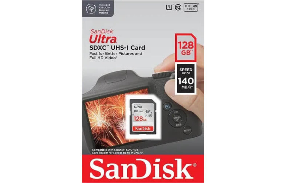 SanDisk Ultra SDHC UHS-I SDXC Card 140MB/s - 128GB