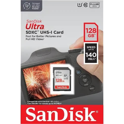 SanDisk Ultra SDHC UHS-I SDXC Card 140MB/s - 128GB