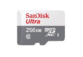 SanDisk Ultra microSDXC, 256GB, U1, C10, A1, UHS-1, 100MB/s R, 4x6, 10Y