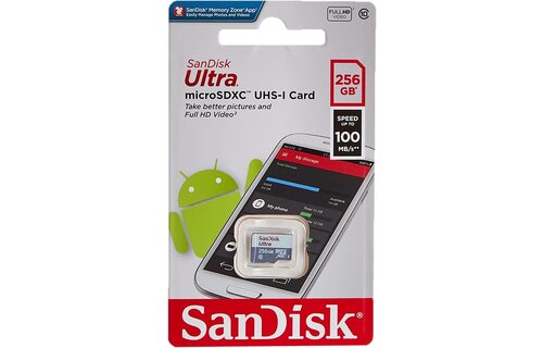 SanDisk Ultra microSD cards 100MB/s C10 White/ Gray -  256GB