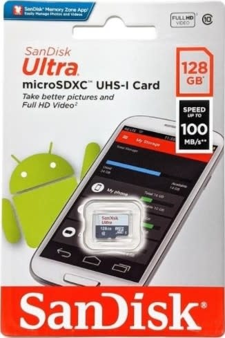 SanDisk Ultra microSD cards 100MB/s C10 White/ Gray - 128GB