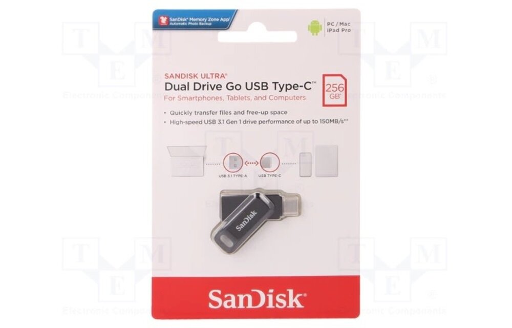 Sandisk Ultra Dual Drive Go USB Type C Flash Drive 256GB