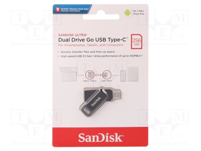 SanDisk Ultra Dual Drive Go USB Type-C 256GB - Black