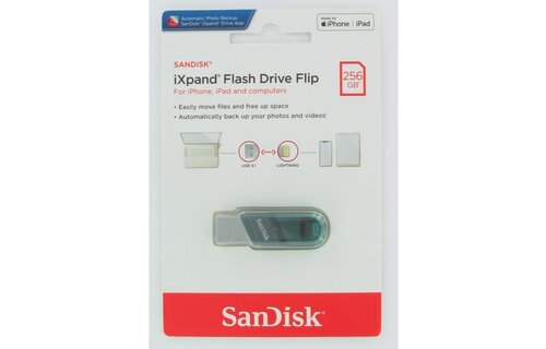 Sandisk iXpand Flash Drive Flip for iPhone, iPad and Computer - 256GB