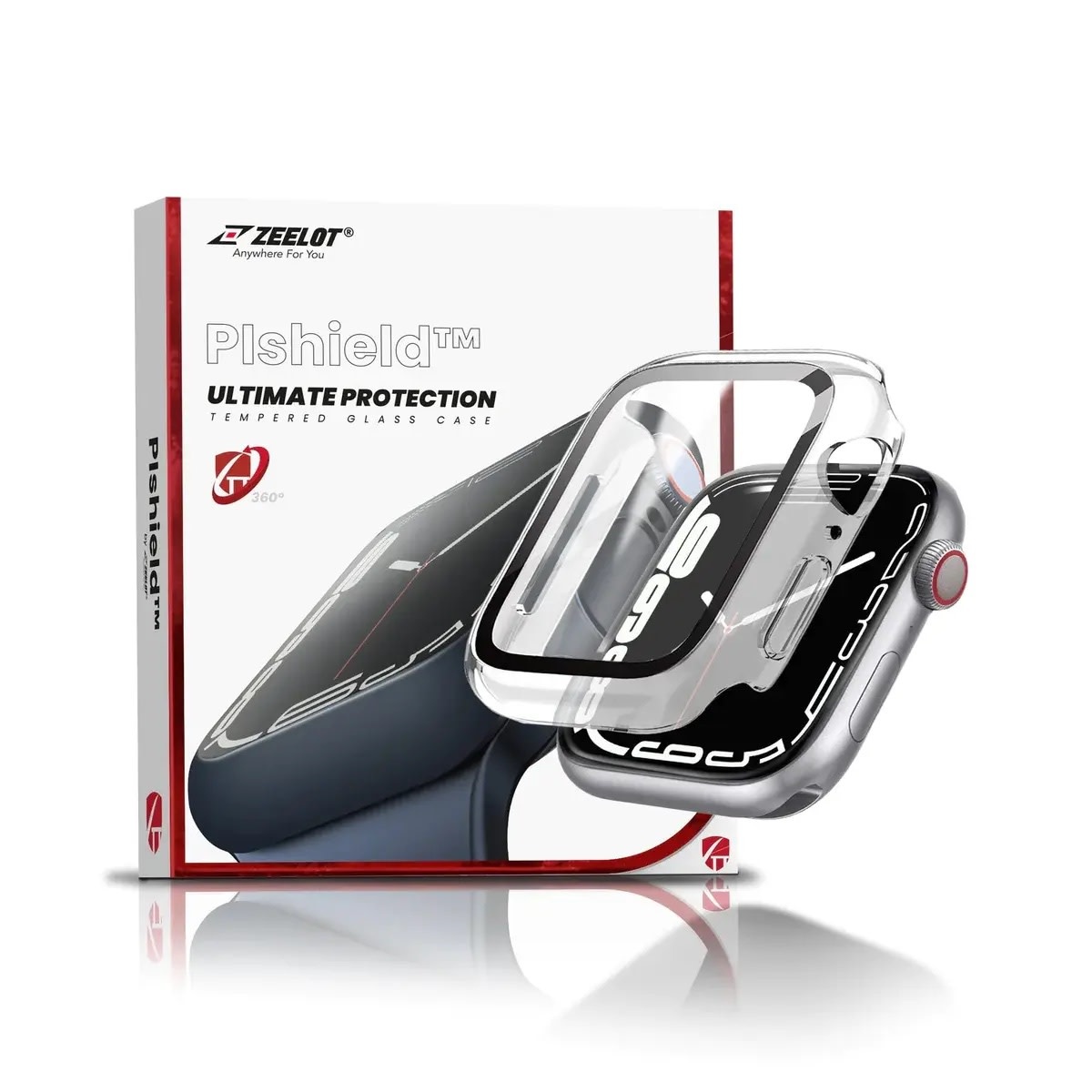 Zeelot PIshield Ultimate Protection 2 in 1 Case for Apple Watch Series 7/8/9  41mm - Clear