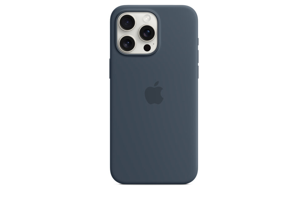 Apple iPhone 15 Pro Max Silicone Case with MagSafe - Storm Blue