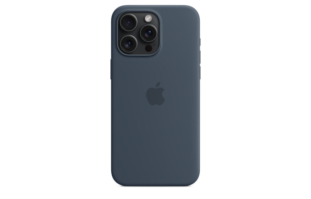 Apple iPhone 15 Pro Max Silicone Case with MagSafe - Storm Blue