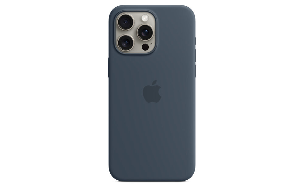 Apple iPhone 15 Pro Max Silicone Case with MagSafe - Storm Blue