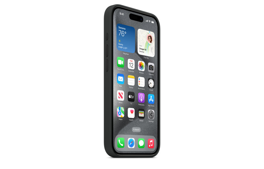 Apple iPhone 15 Pro Silicone Case with MagSafe - Black