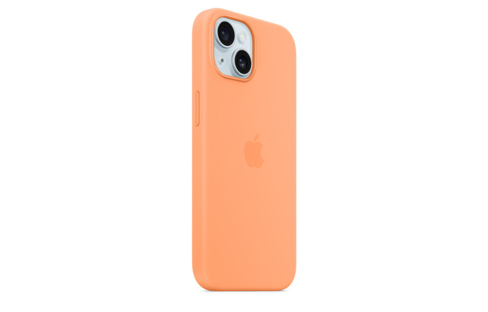 Apple iPhone 15 Silicone Case with MagSafe - Orange Sorbet