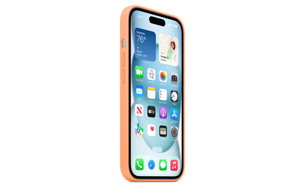 Apple iPhone 15 Silicone Case with MagSafe - Orange Sorbet