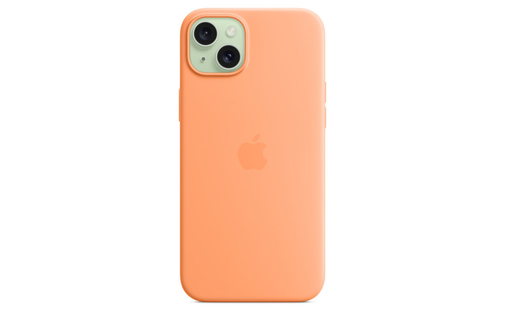 Apple iPhone 15 Silicone Case with MagSafe - Orange Sorbet