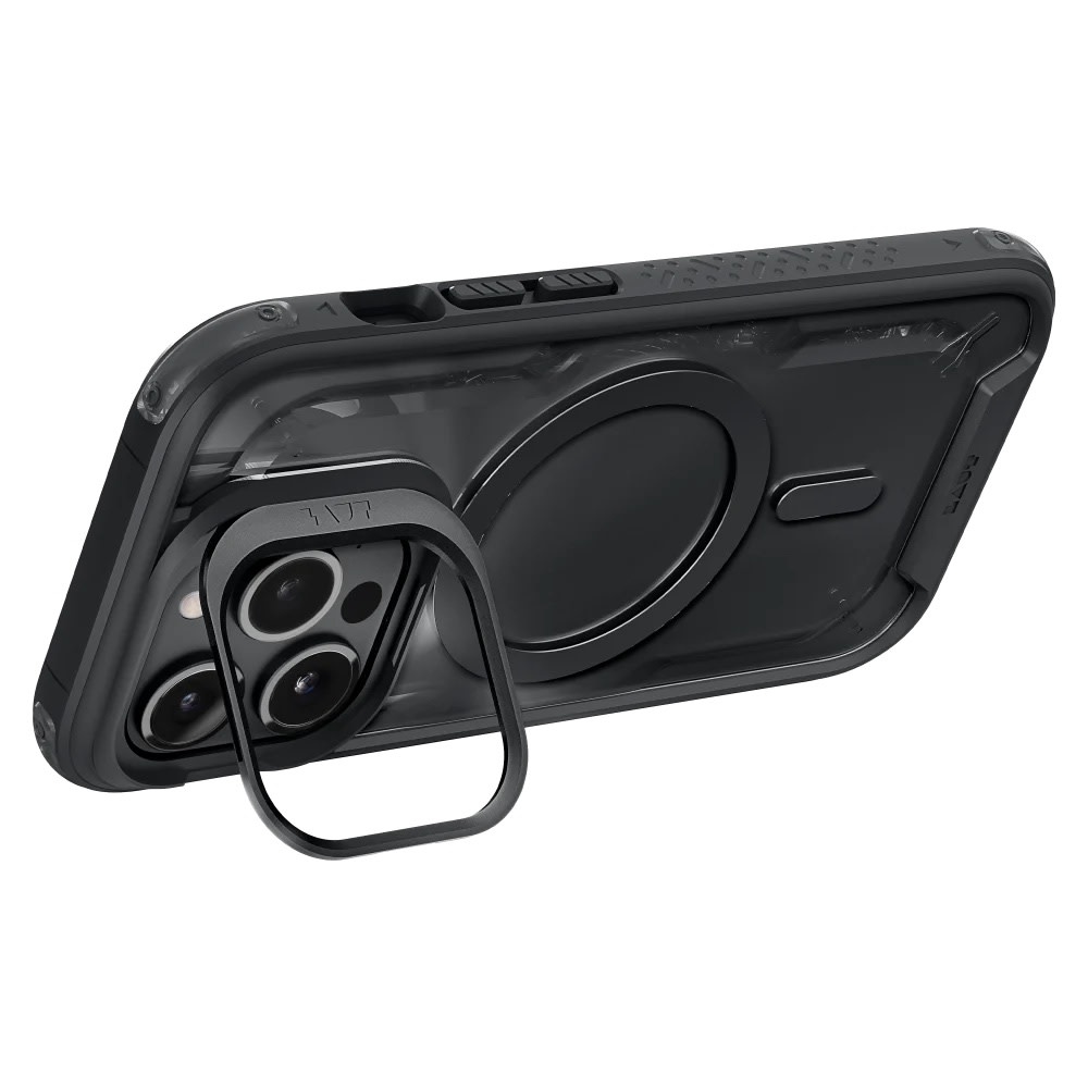 LAUT Crystal Matter MagSafe With Stand Case for iPhone 15 Pro Max - Black