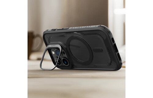 LAUT Crystal Matter MagSafe With Stand Case for  iPhone 15 Pro Max - Black