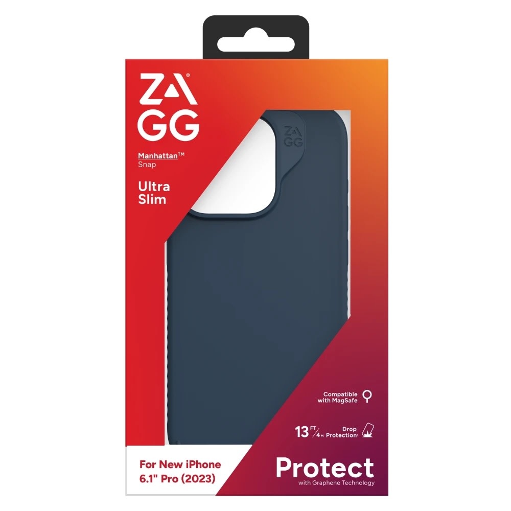ZAGG Manhattan Snap MagSafe Case for iPhone 15 Pro - Navy