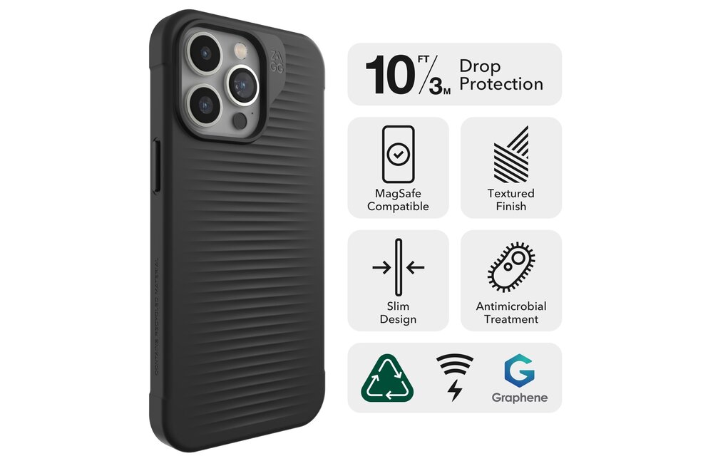 ZAGG Luxe Snap MagSafe Case for iPhone 15 Pro Max - Black