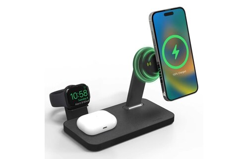 Mophie Snap Plus MagSafe 3 in 1 Wireless Charging Stand - Black