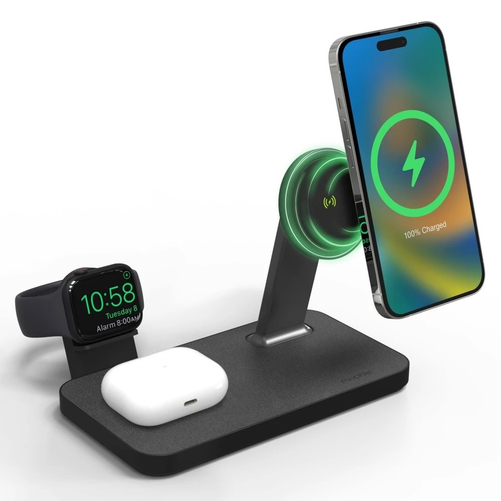 Mophie Snap Plus MagSafe 3 in 1 Wireless Charging Stand - Black