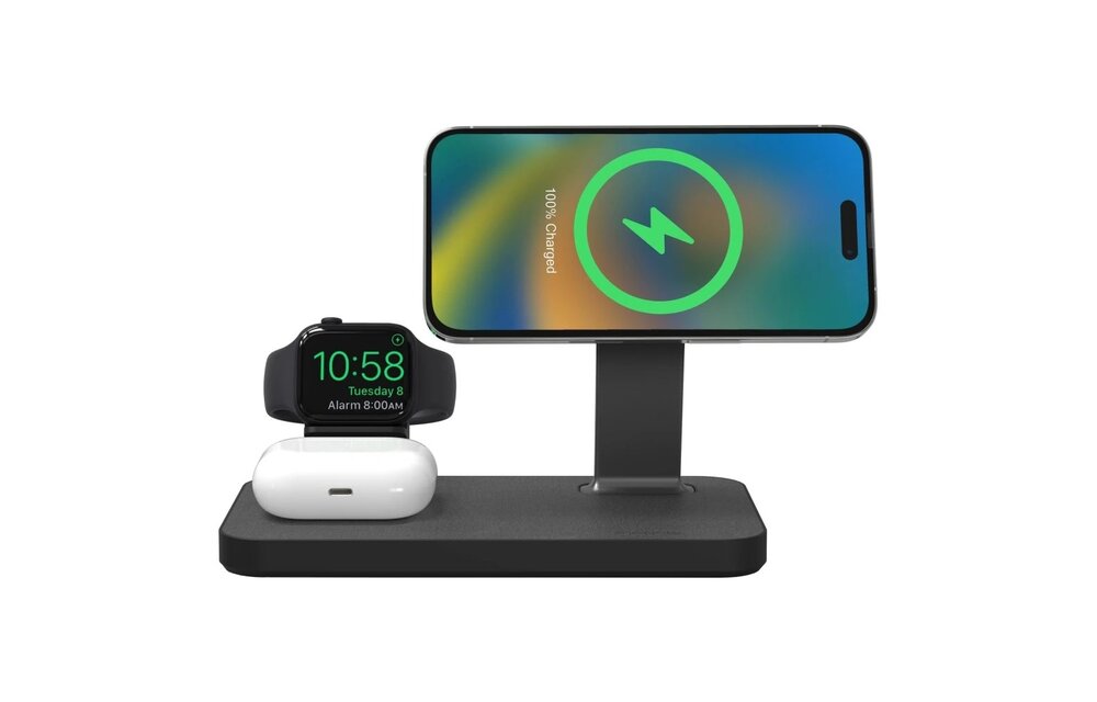 Mophie Snap Plus MagSafe 3 in 1 Wireless Charging Stand - Black