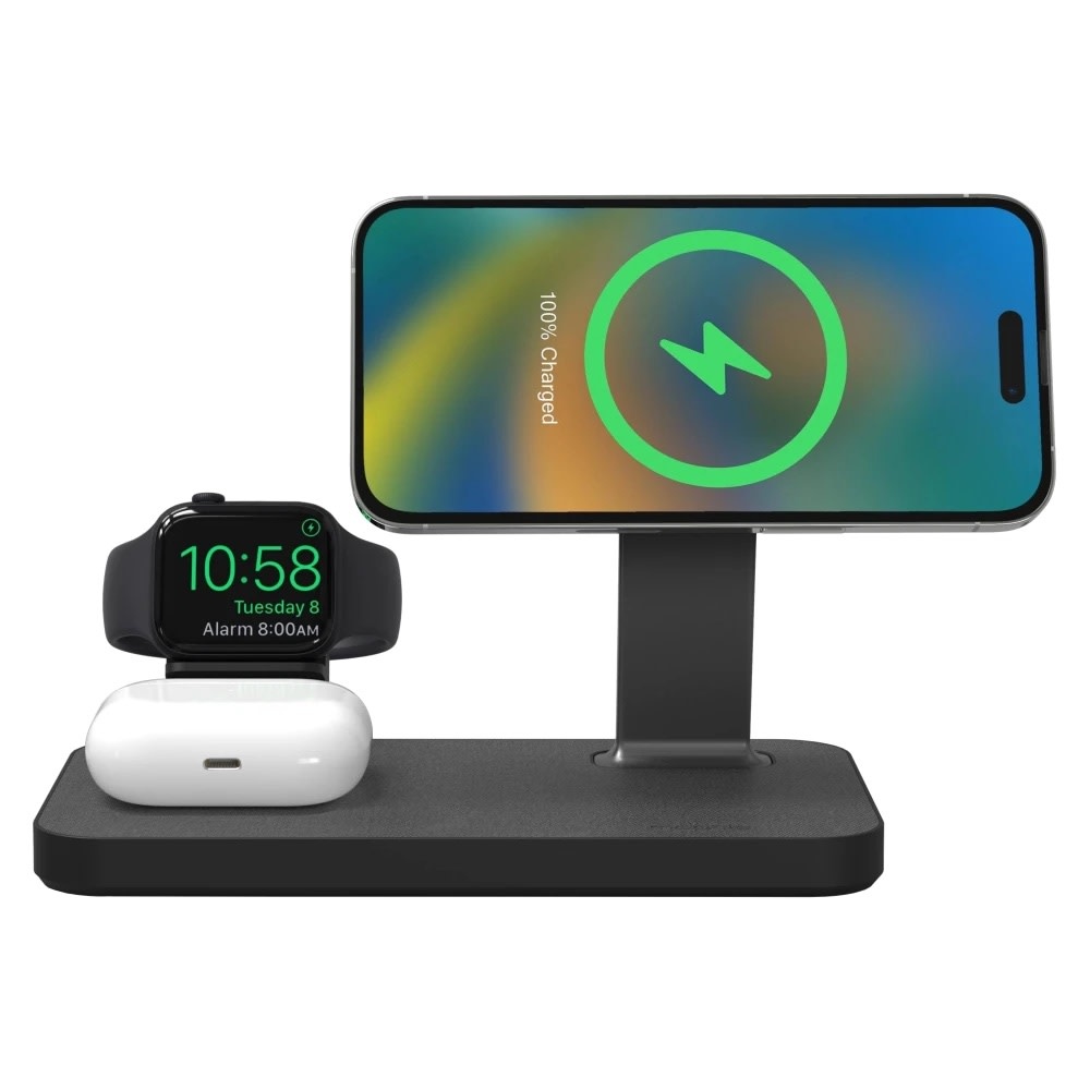 Mophie Snap Plus MagSafe 3 in 1 Wireless Charging Stand - Black