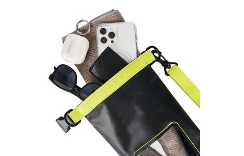 Pelican Marine Water Resistant Dry Bag 2 Liter - Black and Hi-Vis Yellow