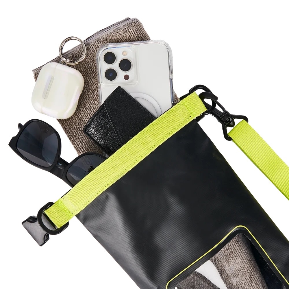 Pelican Marine Water Resistant Dry Bag 2 Liter - Black and Hi-Vis Yellow