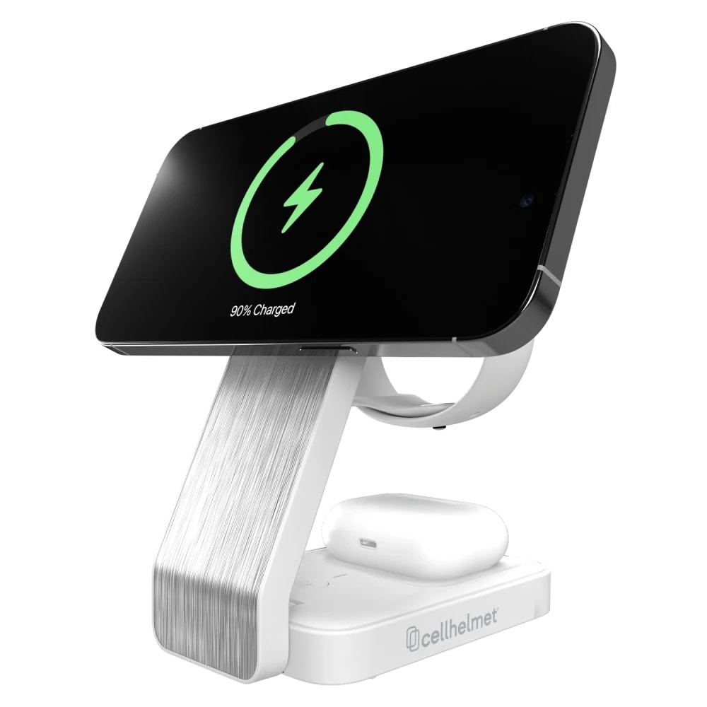 Cellhelmet 3 in 1 Charging Stand with Cable - White