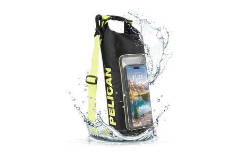 Pelican Marine Water Resistant Dry Bag 2 Liter - Black and Hi-Vis Yellow