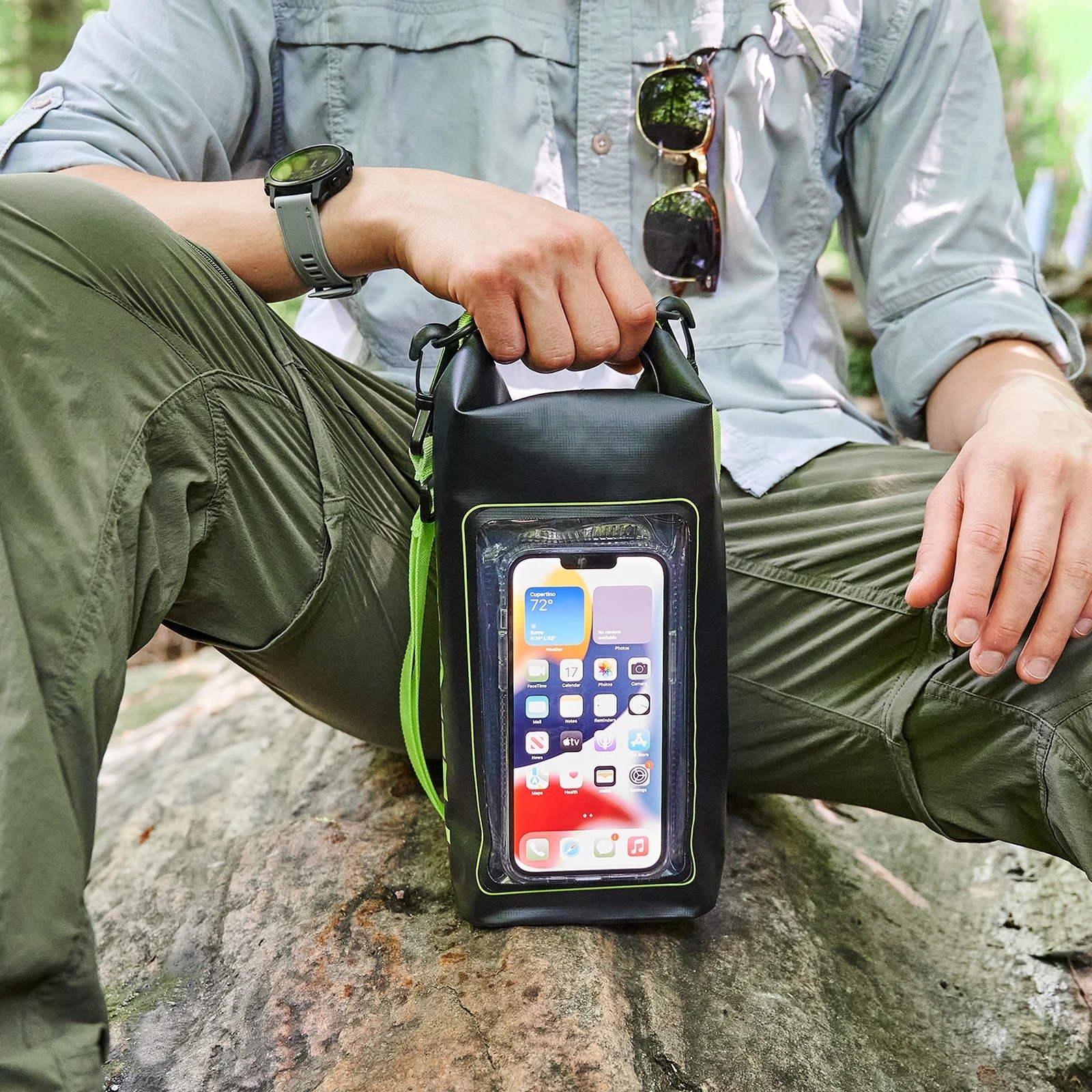 Pelican Marine Water Resistant Dry Bag 2 Liter - Black and Hi-Vis Yellow