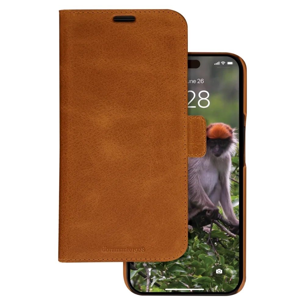 dbramante1928 Lynge 2-in-1 Handcrafted Leather Wallet Case for iPhone 15 Pro Max  - Tan