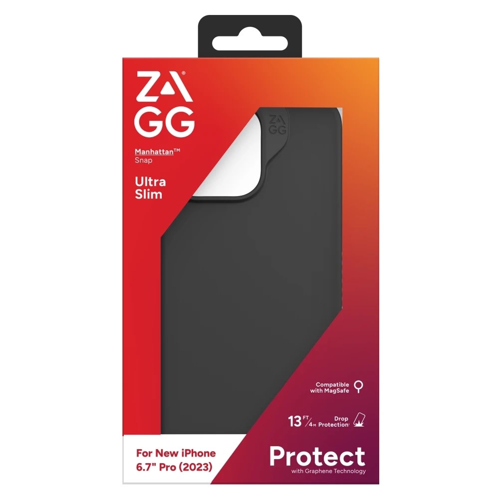 ZAGG Manhattan Snap MagSafe Case for iPhone 15 Pro Max - Black