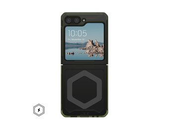 UAG Plyo Pro MagSafe Case for Samsung Galaxy Z Flip 5 - Olive and Space Grey