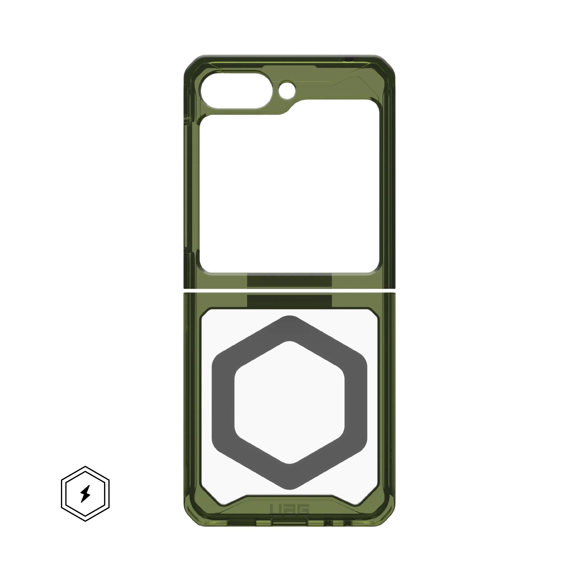 UAG Plyo Pro MagSafe Case for Samsung Galaxy Z Flip 5 - Olive and Space Grey