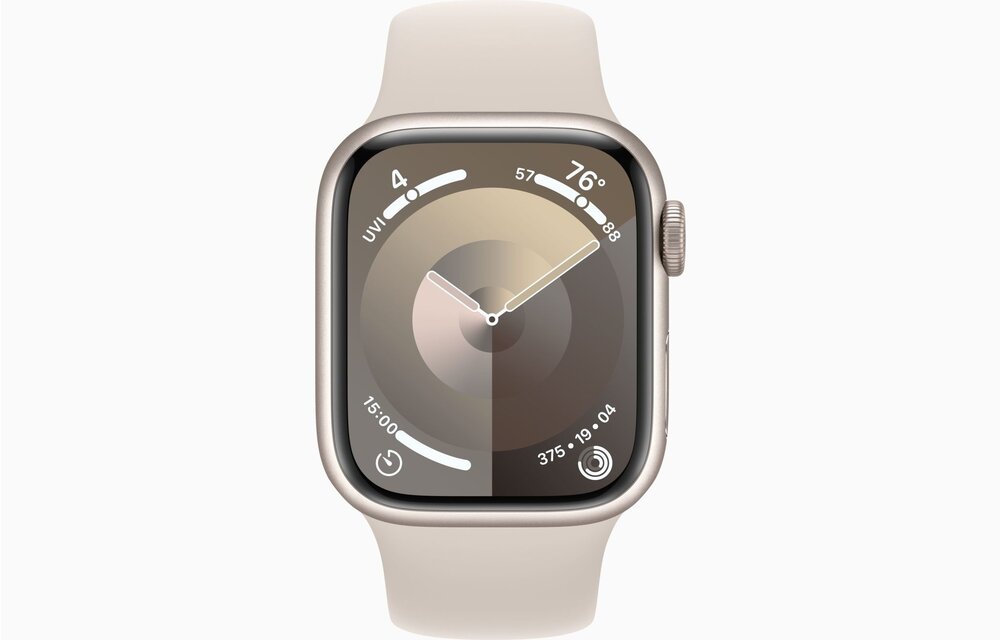 Apple Watch Series 9 GPS, 41mm starlight Aluminium Case with starlight Sport Band - S/M