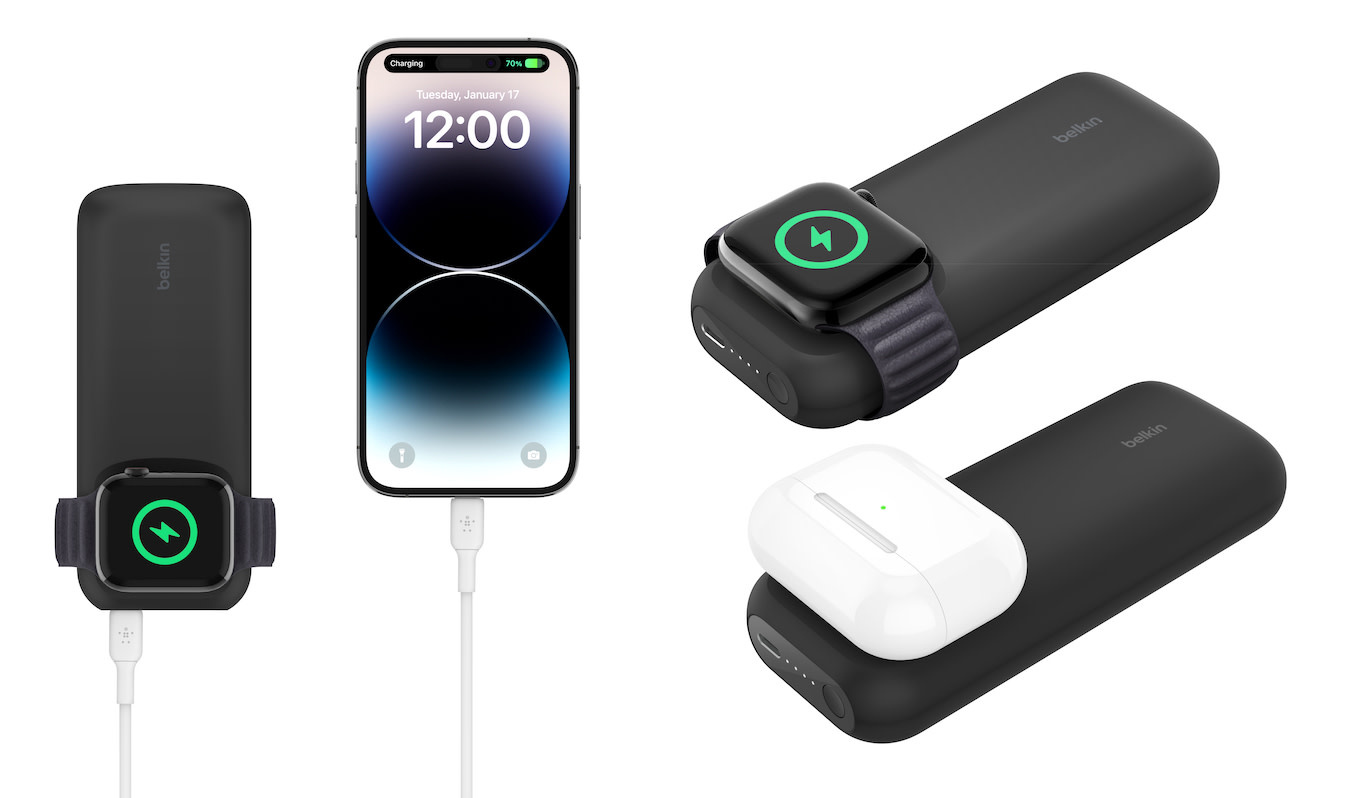 Belkin Boost Charge Pro Fast Wireless Charger and Power Bank 10,000 mAh for Apple Watch , AirPods, iPhone 10K - Black