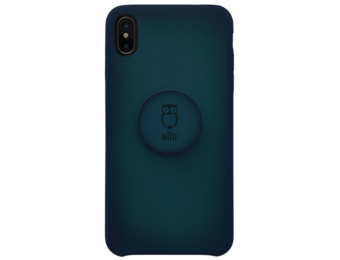 Ullu Hand Colored Premium Leather Poppy Grip and Stand Case for iPhone Xs Max - Deep Sea