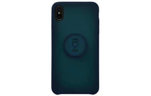 Ullu Hand Colored Premium Leather Poppy Grip and Stand Case for iPhone Xs Max - Deep Sea