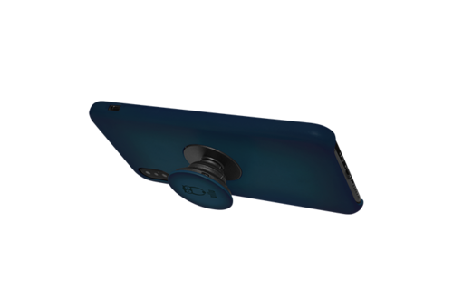 Ullu Hand Colored Premium Leather Poppy Grip and Stand Case for iPhone Xs Max - Deep Sea