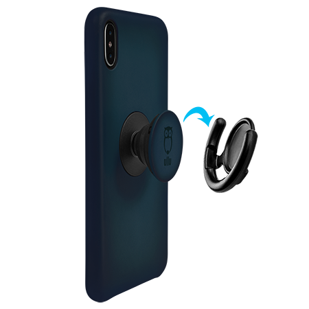 Ullu Hand Colored Premium Leather Poppy Grip and Stand Case for iPhone Xs Max - Deep Sea